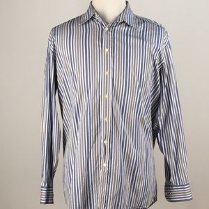 Milano Etro (Made In Italy) Mens Shirt Size L Blue
